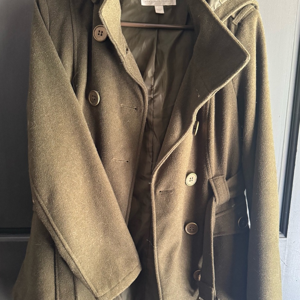 New York & Company Olive Pea Coat